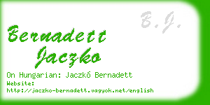 bernadett jaczko business card