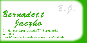 bernadett jaczko business card